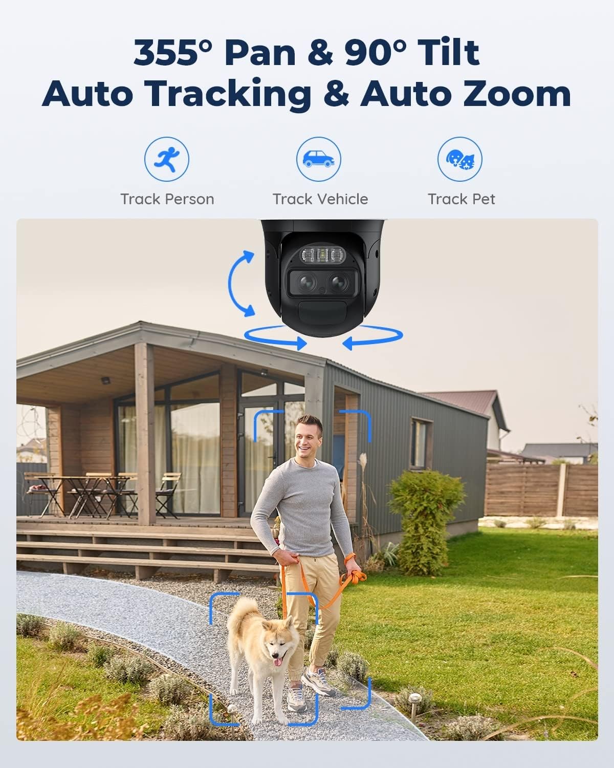 REOLINK TrackMix+Solar Panel, 4K Solar Security Cameras Outdoor with Auto Tracking, 360° Pan Tilt, 8X Hybrid Zoom, Color Night Vision, Smart AI Detection, No Subscriptions, Home Hub Compatibl - Dansmart Elektrotech