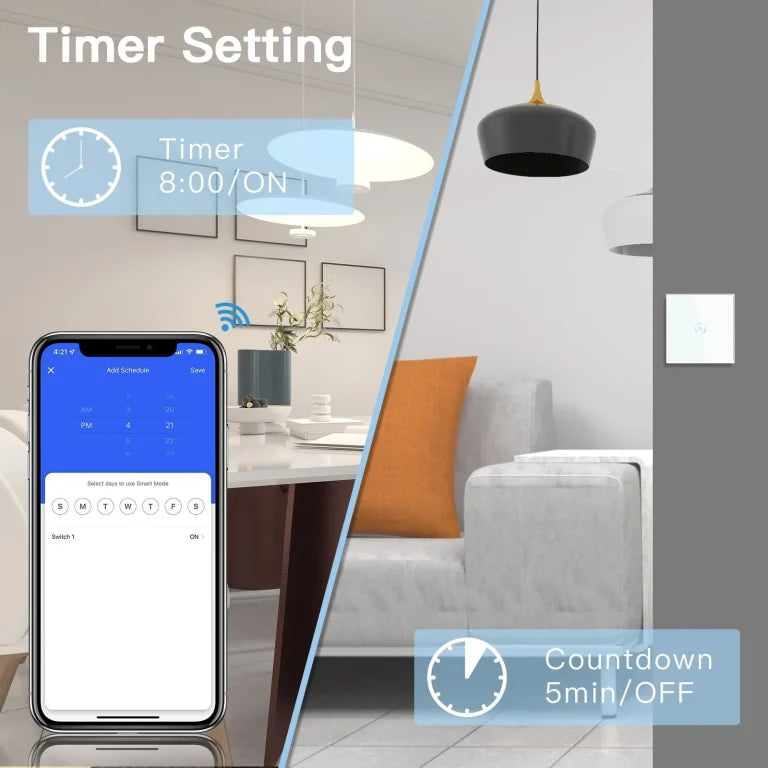 Bseed Smart Wifi Touch Switch 1 Gang - Dansmart Elektrotech
