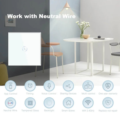 Bseed Smart Wifi Touch Switch 1 Gang - Dansmart Elektrotech