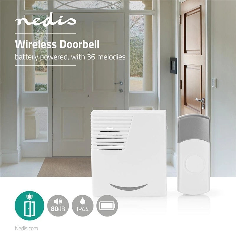 Wireless Doorbell Set Battery Powered, with 36 Melodies - Dansmart Elektrotech