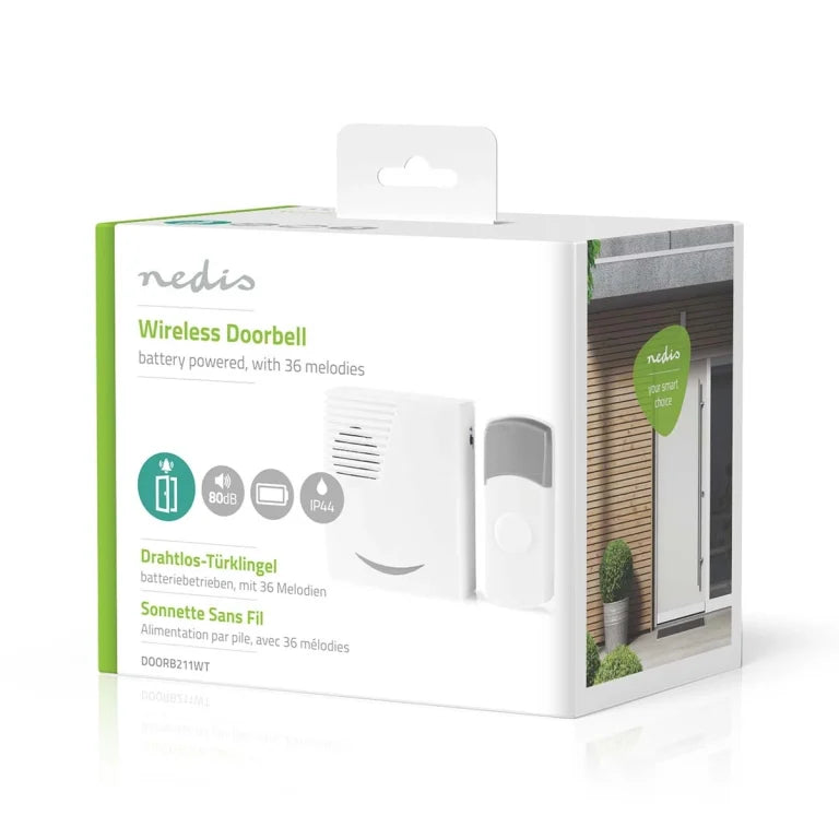 Wireless Doorbell Set Battery Powered, with 36 Melodies - Dansmart Elektrotech