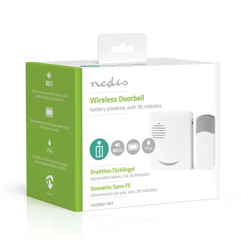 Wireless Doorbell Set Battery Powered, with 36 Melodies - Dansmart Elektrotech