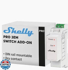 Shelly Pro 3EM Switch Add-on - Dansmart Elektrotech