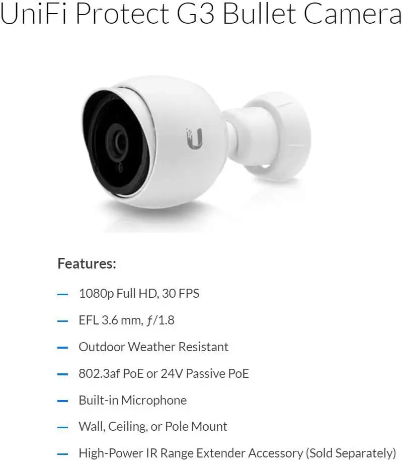 UniFi G4 Series UVC-G4-BULLET 4MP Outdoor Bullet Camera - Dansmart Elektrotech