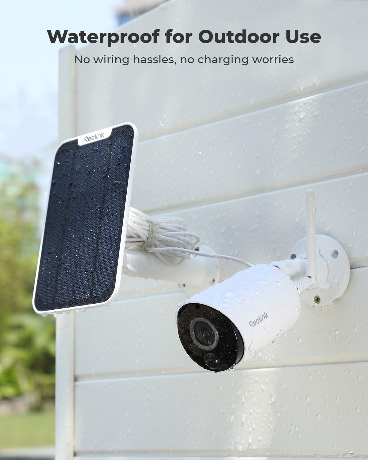 REOLINK Argus Eco+Solar Panel 2K 5MP Solar Security Camera Outdoor for Home Surveilance, Night Vision, Human/Car Smart Detection, 2.4G WiFi, No Subscription, Home Hub Compatible, Local Storag - Dansmart Elektrotech