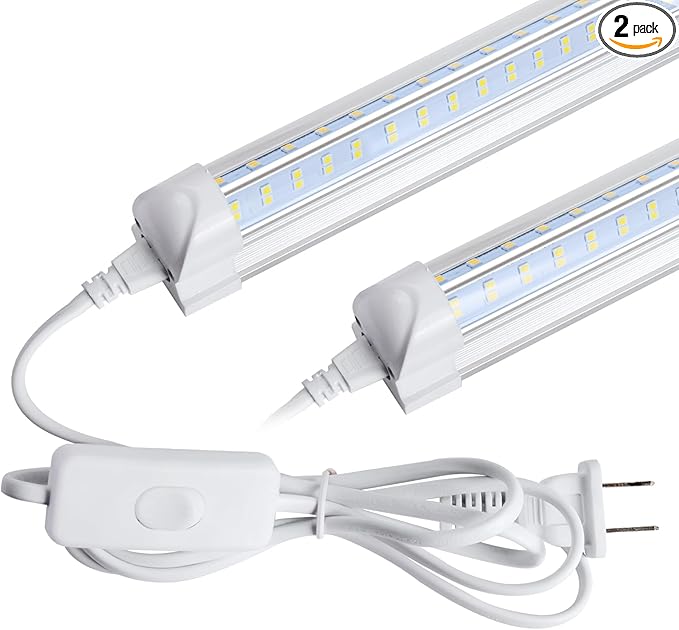 AQIQUUT Led Shop Light 2ft, Led Shop Light,25W 6500K 3200LM Clear Cover,T8 LED Light Fixture,Ceiling and Utility Shop Lights, Linkable Light Fixture for... - Dansmart Elektrotech