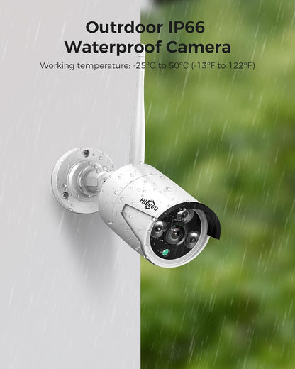 Hiseeu Wireless Pro WiFi Security Camera System, 16CH 4K NVR Kit, Plug-in Powered 12Pcs 5MP CCTV Home Security Camera System for Indoor/Outdoor, Night Vision, Waterproof, Motion Detection, 3T - Dansmart Elektrotech