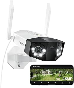 REOLINK 16MP WiFi Security Camera Outdoor, 180° Ultra-Wide Angle, Duo 3 WiFi, 2.4/5GHz Wi-Fi 6, Smart Detection, Color Night Vision, Two-Way Talk, IP67, Up to 512GB Storage, Plug-in Power (12 - Dansmart Elektrotech