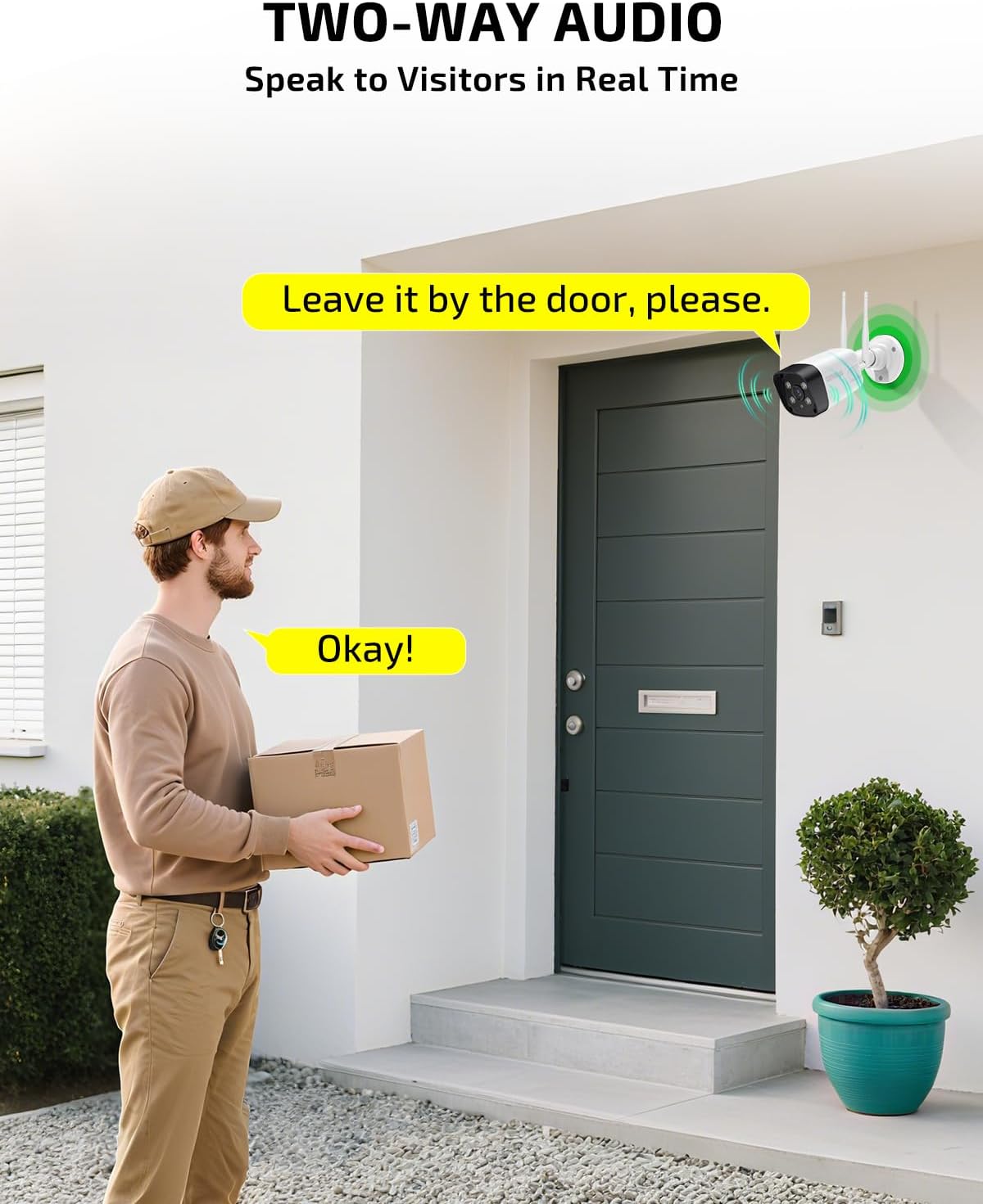 《Dual Antennas &amp; 130°Wide Angle Lens》Wireless Security Camera System Outdoor, WiFi Cameras for Home Video Surveillance Systems - Dansmart Elektrotech