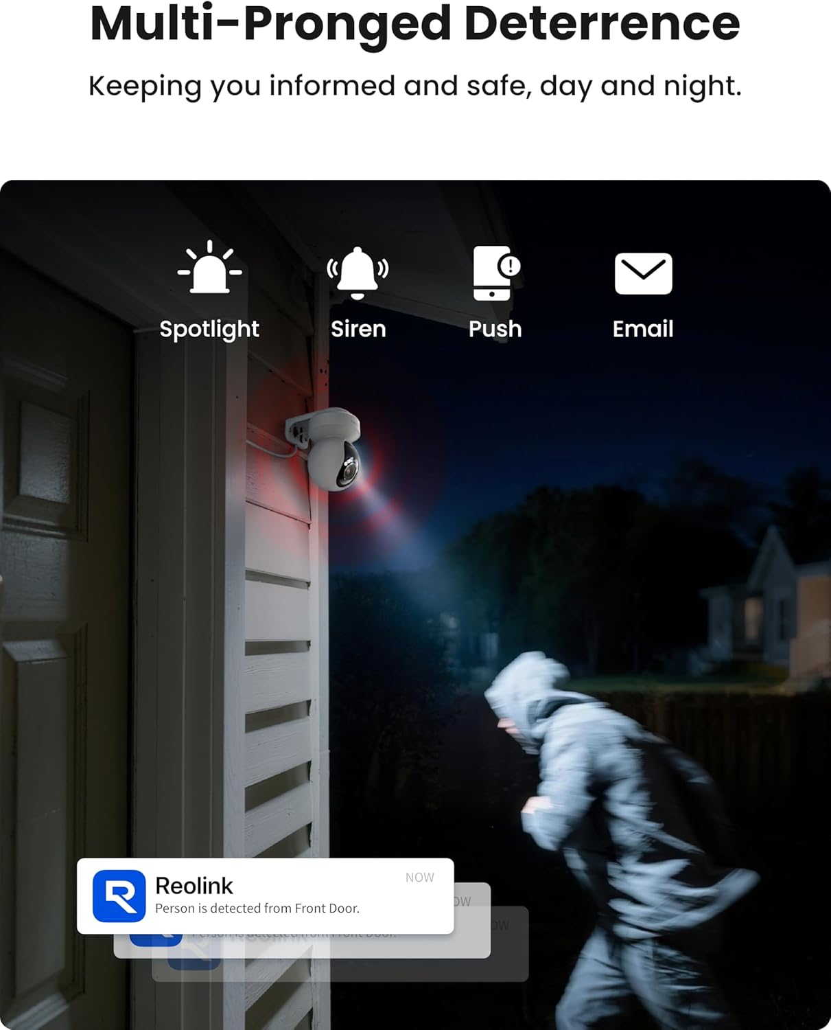 REOLINK 4K Outdoor Plug-in WiFi 6 Security Camera, PTZ Camera for Home Security, Wi-Fi 6 New Tech, Motion Tracking, Smart Detection, 3X Optical Zoom, Motion Spotlight, Local Storage, E1 Outdo - Dansmart Elektrotech