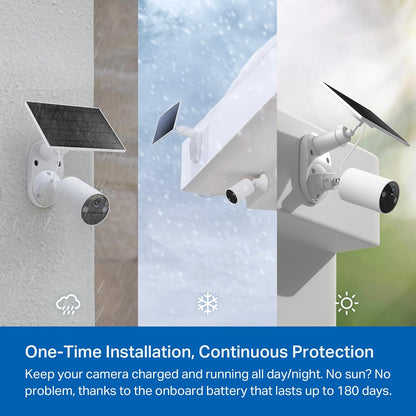 Tapo TP-Link 𝗧𝗮𝗽𝗼 SolarCam C402 Kit, Outdoor Battery Camera w/Solar Panel Base, Wireless, 1080P, Free Person Detection, SD/Cloud Storage, Color Night Vision, No Hub Needed, Works w/Alexa - Dansmart Elektrotech