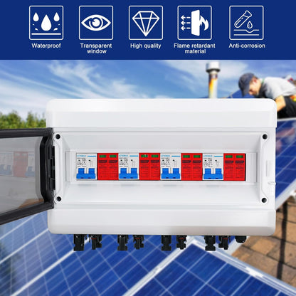 Surge Protection PV DC Isolator Switch Lightning Protection Circuit Breaker DC 4 String 500V 25A Solar Voltage Protection IP65 Waterproof Solar Connection&nbsp;Box - Dansmart Elektrotech