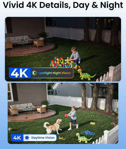 REOLINK First 4K Solar Security Cameras Wireless Outdoor, Argus PT Ultra+Solar Panel, 360° Pan Tilt Auto-Tracking, 8MP Color Night Vision, 2.4/5 GHz Wi-Fi 6, No Subscriptions, Home Hub Compat - Dansmart Elektrotech
