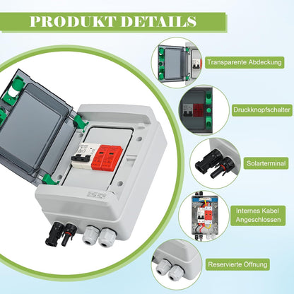 Surge Protection PV DC 32A 1000V Lightning Protection Circuit Breaker IP65 Waterproof 1 String 4 Module Solar PV Connection Box&nbsp; - Dansmart Elektrotech