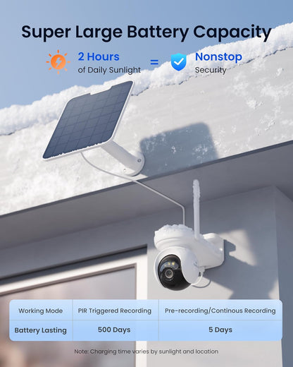 REOLINK Altas PT Ultra - 4K Solar Security Cameras Wireless Outdoor, 500 Days Battery Life, ColorX Night Vision, 360° Pan Tilt Auto Tracking, Dual-Band Wi-Fi 6 Cameras - Dansmart Elektrotech