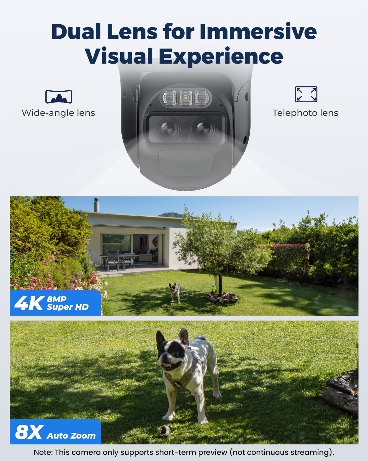 REOLINK TrackMix+Solar Panel, 4K Solar Security Cameras Outdoor with Auto Tracking, 360° Pan Tilt, 8X Hybrid Zoom, Color Night Vision, Smart AI Detection, No Subscriptions, Home Hub Compatibl - Dansmart Elektrotech