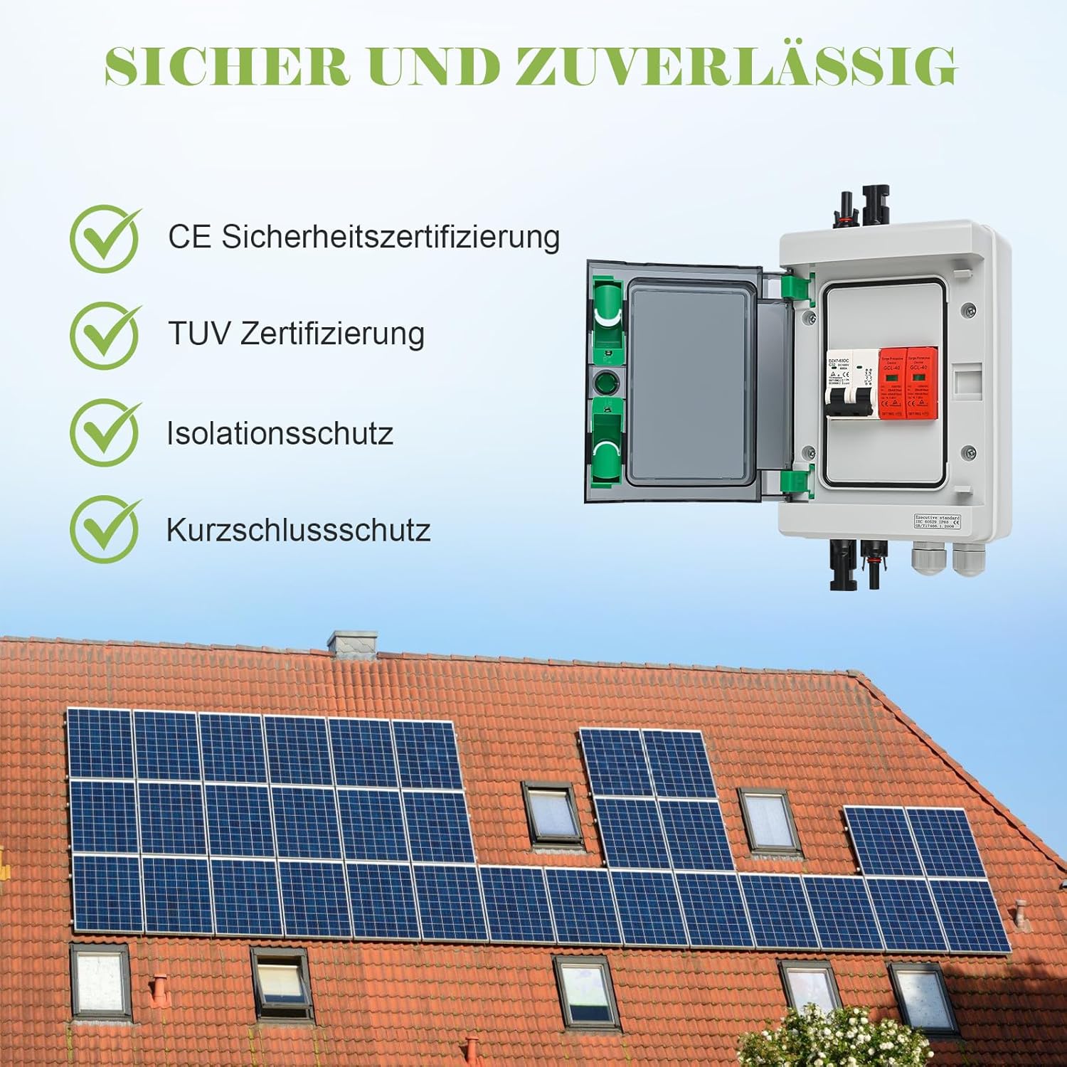 Surge Protection PV DC 32A 1000V Lightning Protection Circuit Breaker IP65 Waterproof 1 String 4 Module Solar PV Connection Box&nbsp; - Dansmart Elektrotech