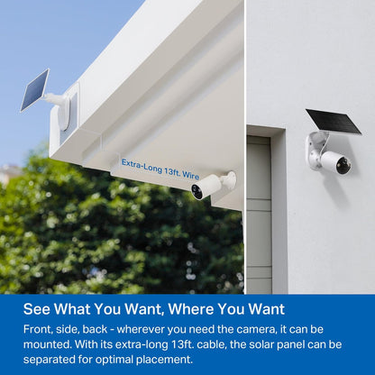 Tapo TP-Link 𝗧𝗮𝗽𝗼 SolarCam C402 Kit, Outdoor Battery Camera w/Solar Panel Base, Wireless, 1080P, Free Person Detection, SD/Cloud Storage, Color Night Vision, No Hub Needed, Works w/Alexa - Dansmart Elektrotech