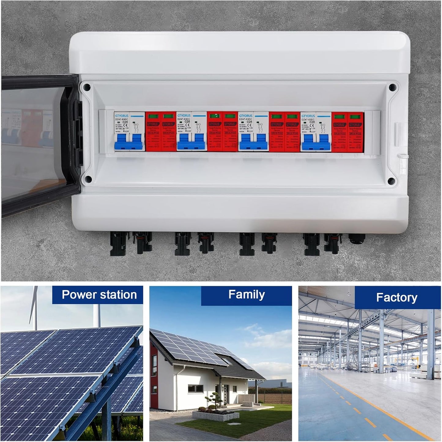 Surge Protection PV DC Isolator Switch Lightning Protection Circuit Breaker DC 4 String 500V 25A Solar Voltage Protection IP65 Waterproof Solar Connection&nbsp;Box - Dansmart Elektrotech