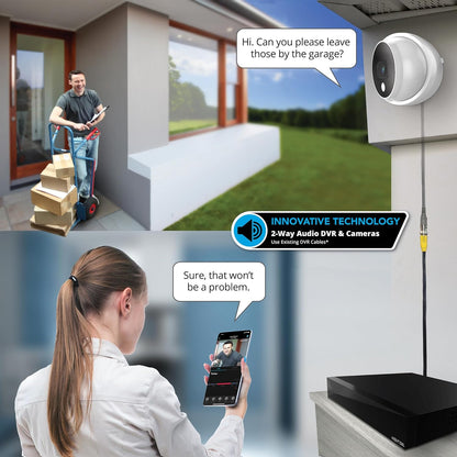 Night Owl 2-Way Audio 12 Channel DVR Video Home Security Camera System with (4) Wired 2K HD Indoor/Outdoor Deterrence Dome Cameras and 2TB Hard Drive (Add up to 4 Wi-Fi Cameras) (4 Camera) - Dansmart Elektrotech