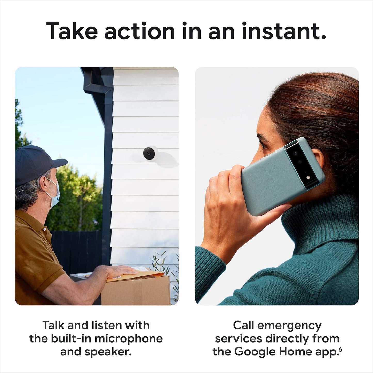 Google Nest Cam Outdoor or Indoor, Battery - 2nd Generation - 1 Pack - Dansmart Elektrotech