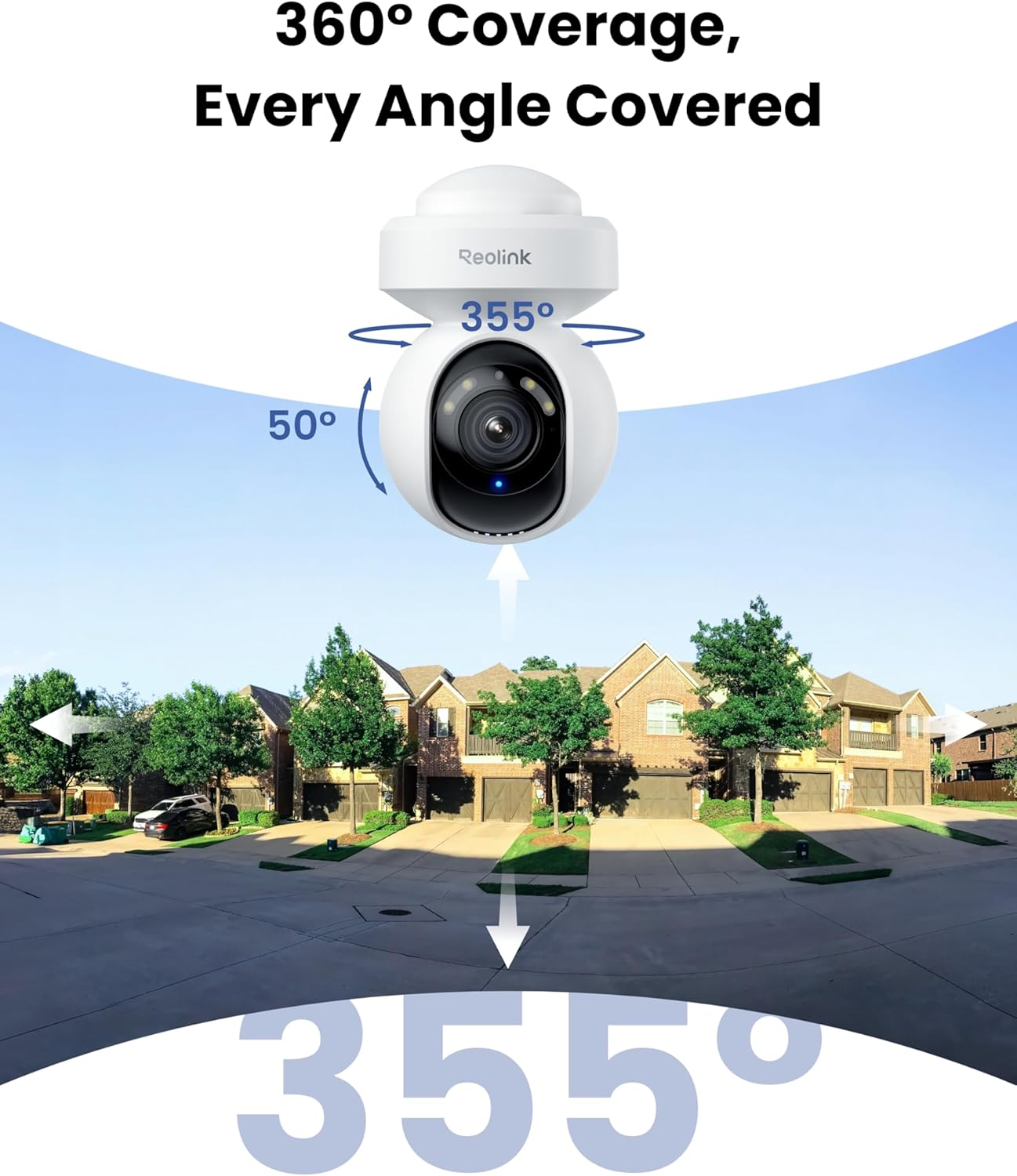 REOLINK 4K Outdoor Plug-in WiFi 6 Security Camera, PTZ Camera for Home Security, Wi-Fi 6 New Tech, Motion Tracking, Smart Detection, 3X Optical Zoom, Motion Spotlight, Local Storage, E1 Outdo - Dansmart Elektrotech