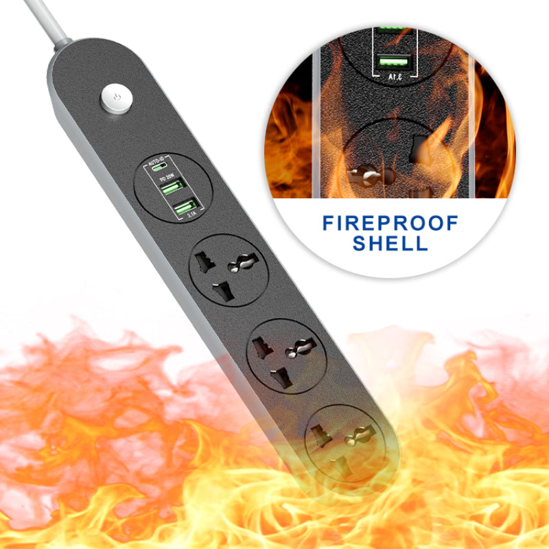 EXTENSION SOCKET PD20W Type C Fast Charging USB Ports Extension Socket 3 Way Universal Power Strip OEM - Dansmart Elektrotech