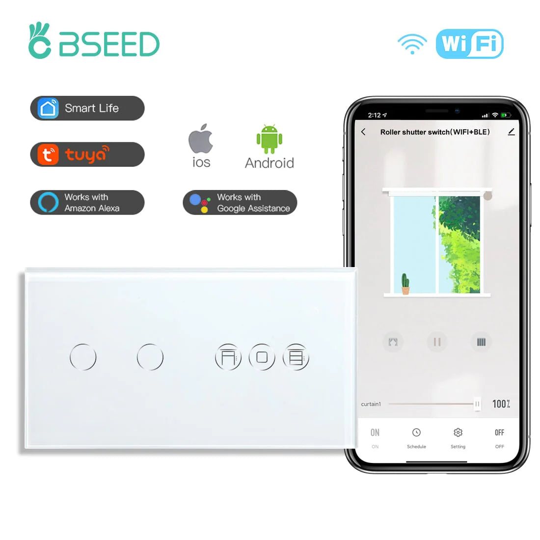 BSEED WiFi 1/2/3 Gang Switch - Dansmart Elektrotech