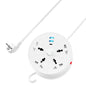 Round Design Universal Retractable Power Strip 4 Outlets 2 USB 1 Type-c Charging With Switch Wall Hook Cable Reel Power Strip - Dansmart Elektrotech