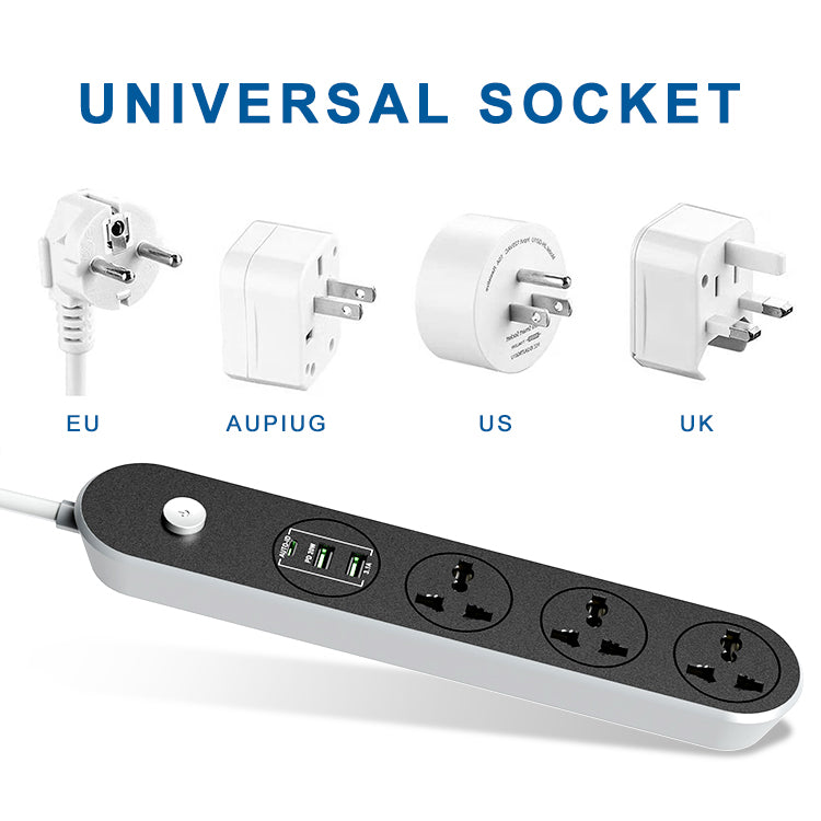 EXTENSION SOCKET PD20W Type C Fast Charging USB Ports Extension Socket 3 Way Universal Power Strip OEM - Dansmart Elektrotech