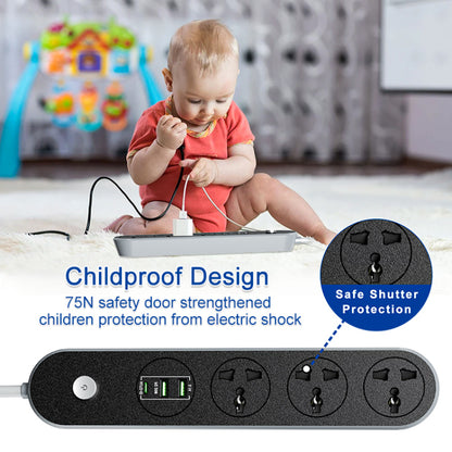 EXTENSION SOCKET PD20W Type C Fast Charging USB Ports Extension Socket 3 Way Universal Power Strip OEM - Dansmart Elektrotech