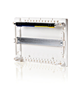 Surface-mounted distributor 1-row, 12TE, pure white, without door - Dansmart Elektrotech