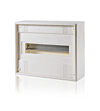 Surface-mounted distributor 1-row, 12TE, pure white, without door - Dansmart Elektrotech