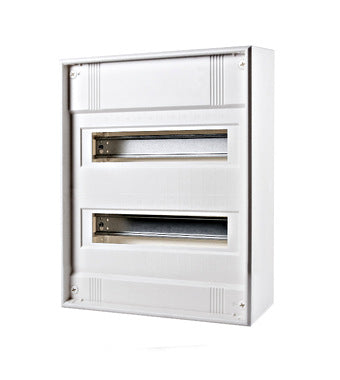 Surface-mounted distributor 2-row, 24TE, pure white, without door - Dansmart Elektrotech