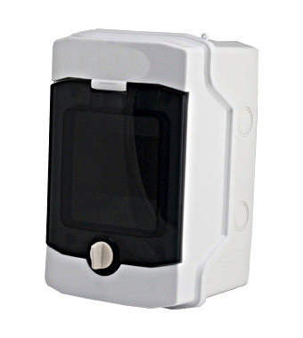 AP-Apartment distributor 1-row, 4TE, IP65, transparent door - Dansmart Elektrotech
