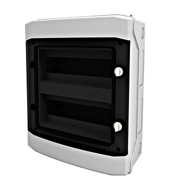AP-Apartment distributor 2-row, 24TE, IP65, transparent door&nbsp; &nbsp; - Dansmart Elektrotech