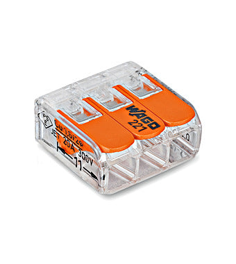 Wago connection clamp 3 x 0.2-4 mm2 series 221 - Dansmart Elektrotech