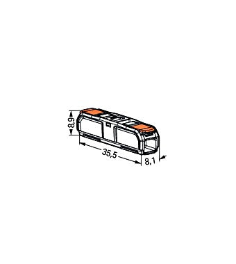 Through connector with lever, max 4mm2, 2 conductors - Dansmart Elektrotech