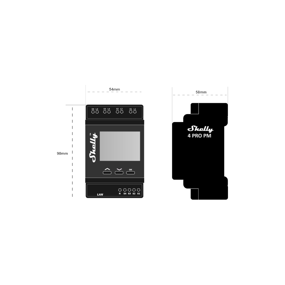 Shelly Pro 4PM - Dansmart Elektrotech