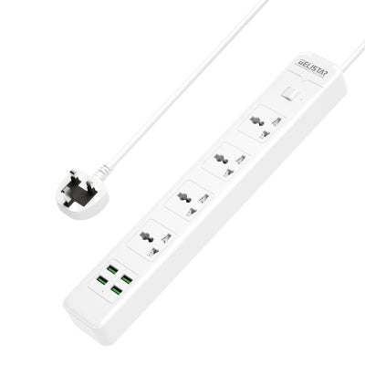 High quality hot sale power strip surge protector Universal socket 4 way+4USB Safety door protection13a extension socket - Dansmart Elektrotech