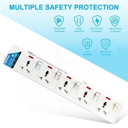 Gelistar Power Socket 5 Outlets White Electrical Power Strip Home Office Appliances Extension Socket - Dansmart Elektrotech